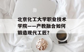 北京化工大学职业技术学院——产教融合如何锻造现代工匠？
