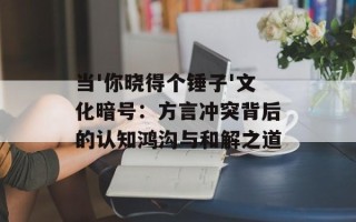 当'你晓得个锤子'文化暗号：方言冲突背后的认知鸿沟与和解之道