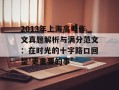 2013年上海高考作文真题解析与满分范文：在时光的十字路口回望'更重要的事'