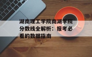 湖南理工学院南湖学院分数线全解析：报考必看的数据指南