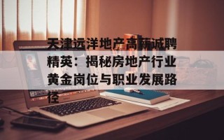 天津远洋地产高薪诚聘精英：揭秘房地产行业黄金岗位与职业发展路径