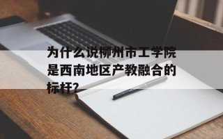 为什么说柳州市工学院是西南地区产教融合的标杆？