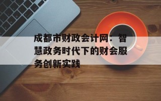 成都市财政会计网：智慧政务时代下的财会服务创新实践