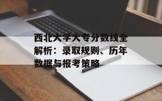 西北大学大专分数线全解析：录取规则、历年数据与报考策略
