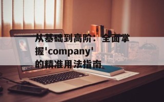 从基础到高阶：全面掌握'company'的精准用法指南