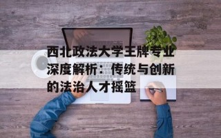 西北政法大学王牌专业深度解析：传统与创新的法治人才摇篮