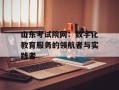 山东考试院网：数字化教育服务的领航者与实践者