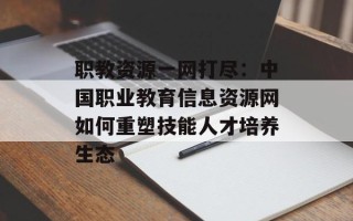 职教资源一网打尽：中国职业教育信息资源网如何重塑技能人才培养生态