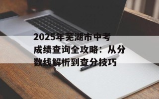 2025年芜湖市中考成绩查询全攻略：从分数线解析到查分技巧