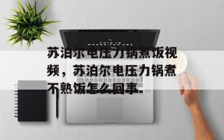 苏泊尔电压力锅煮饭视频，苏泊尔电压力锅煮不熟饭怎么回事