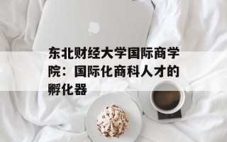 东北财经大学国际商学院：国际化商科人才的孵化器