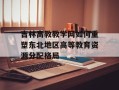 吉林高教教学网如何重塑东北地区高等教育资源分配格局