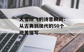 大雪纷飞的诗意瞬间：从古典到现代的50个绝美描写