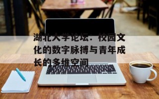 湖北大学论坛：校园文化的数字脉搏与青年成长的多维空间