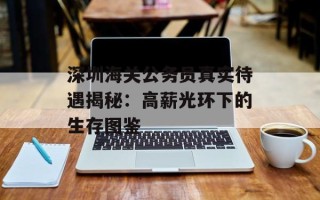 深圳海关公务员真实待遇揭秘：高薪光环下的生存图鉴