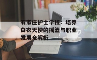 石家庄护士学校：培养白衣天使的摇篮与职业发展全解析