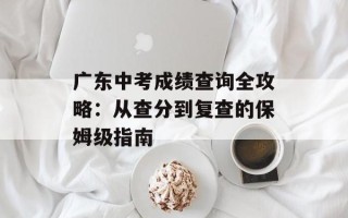 广东中考成绩查询全攻略：从查分到复查的保姆级指南