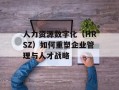 人力资源数字化（HRSZ）如何重塑企业管理与人才战略
