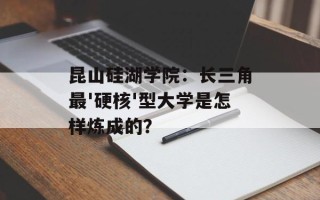 昆山硅湖学院：长三角最'硬核'型大学是怎样炼成的？