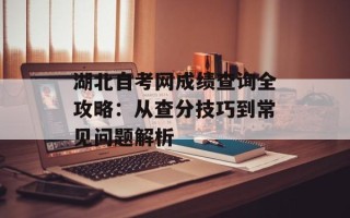 湖北自考网成绩查询全攻略：从查分技巧到常见问题解析