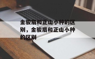 金骏眉和正山小种的区别，金骏眉和正山小种的区别