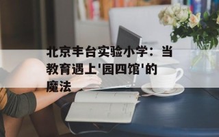 北京丰台实验小学：当教育遇上'园四馆'的魔法