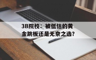 3B院校：被低估的黄金跳板还是无奈之选？