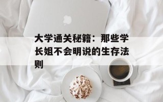 大学通关秘籍：那些学长姐不会明说的生存法则