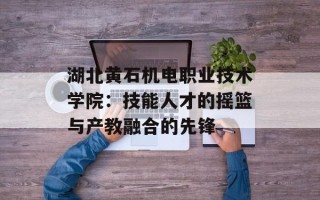 湖北黄石机电职业技术学院：技能人才的摇篮与产教融合的先锋