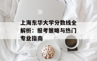 上海东华大学分数线全解析：报考策略与热门专业指南