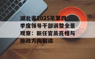 湖北省2025年第四季度领导干部调整全景观察：新任官员亮相与施政方向解读