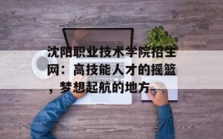 沈阳职业技术学院招生网：高技能人才的摇篮，梦想起航的地方