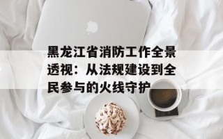 黑龙江省消防工作全景透视：从法规建设到全民参与的火线守护
