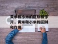 黄米和小米的区别和作用，黄米和小米的区别和作用