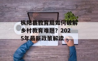 枞阳县教育局如何破解乡村教育难题？2025年最新政策解读