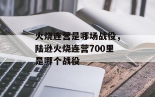 火烧连营是哪场战役，陆逊火烧连营700里是哪个战役