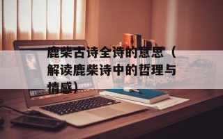 鹿柴古诗全诗的意思（解读鹿柴诗中的哲理与情感）
