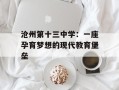 沧州第十三中学：一座孕育梦想的现代教育堡垒