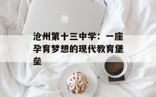 沧州第十三中学：一座孕育梦想的现代教育堡垒