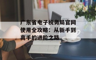 广东省电子税务局官网使用全攻略：从新手到高手的进阶之路