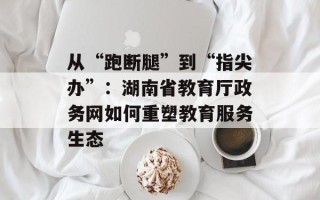 从“跑断腿”到“指尖办”：湖南省教育厅政务网如何重塑教育服务生态